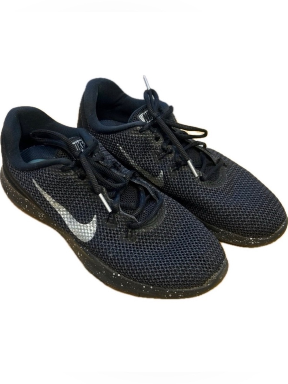 Nike Flex TR7 Women’s Black Athletic Shoes Gray Nike Logo Size 10